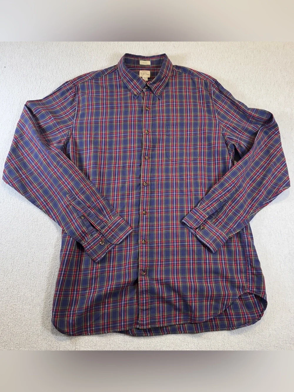 J Crew Shirt Mens XLT Brushed Twill Classic Untucked Button Down Long Sleeve